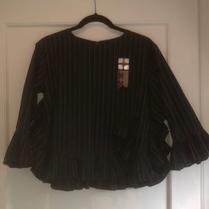 Betina Striped Blouse with Ruffle Sleeve